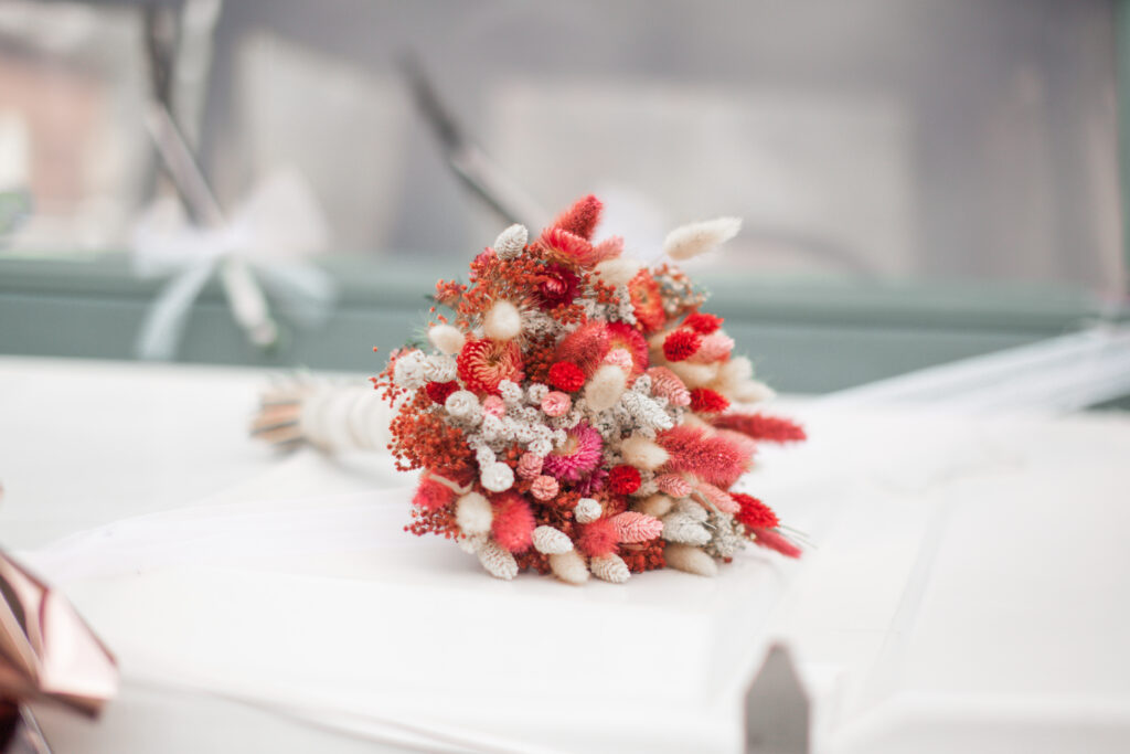 Photographie sur Bordeaux de bouquet de fleurs de mariage